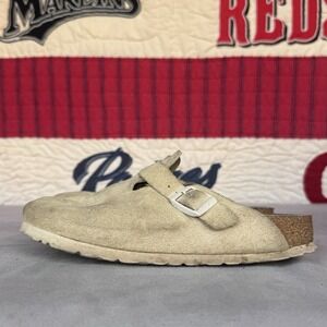 Size 38/W7 - Birkenstock Womens Boston Soft Footbed Sandal Antique White Clog